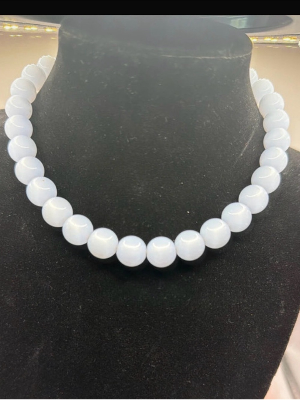 Light blue MCM Lucite Beaded Women's Necklace - Classic Elegant Style